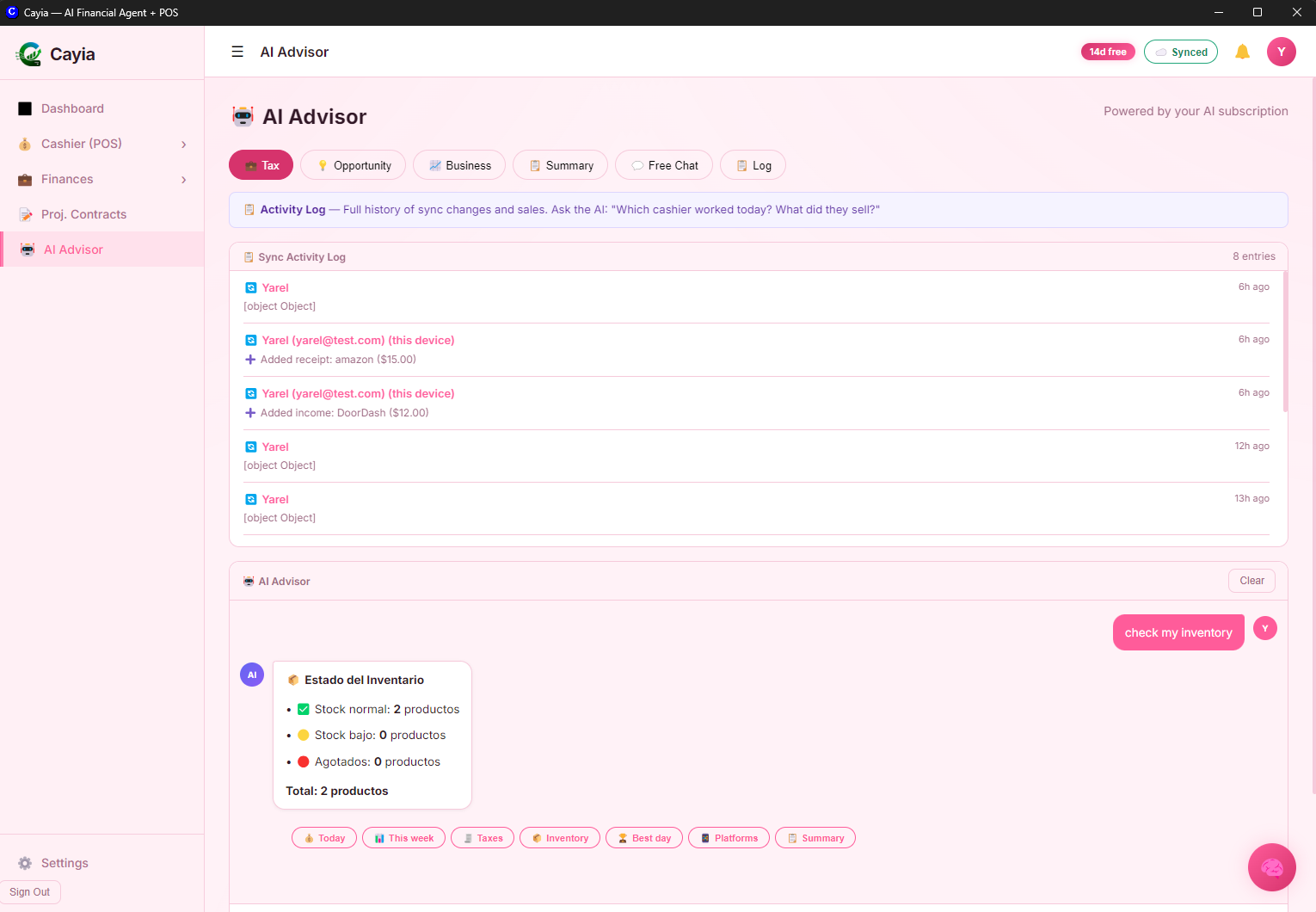 AI Advisor pink skin de Cayia